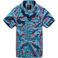 Brandit Chemise 'Roadstar' bleu fumé / rouge feu / blanc