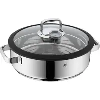 WMF Cuiseur vapeur avec couvercle en verre/bordures en silicone Vitalis 28cm rond 1743016040