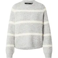 Vero Moda Pull-over 'VMZADA' gris chiné / blanc