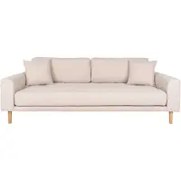Ebuy24 Lido canapé 3 personnes avec 2 coussins sable.