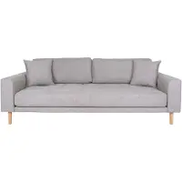 Ebuy24 Lido canapé 3 personnes avec 2 coussins gris clair.