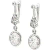 Faina Boucles d'oreilles argent / transparent