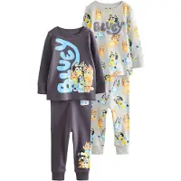 Next Pyjama bleu nuit / bleu clair / gris clair / orange
