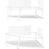 Umbra - Lot de 2 étagÿres d'angle pour SdB - Blanc