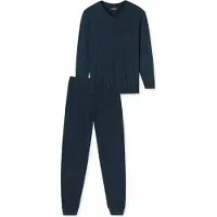 Schiesser Pyjama long ' Comfort Essentials ' bleu nuit