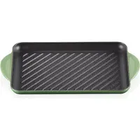 Le Creuset Gril rectangulaire en fonte émaillée 32 x 22 cm Vert