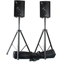 Tracer - Vonyx et met twee SL8 met luidsprekerstandaards en kabels - Complete 800W et. (Passif), Haut-parleur PA, Noir