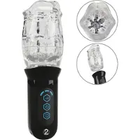 Stroker - masturbateur vibrant rotatif - transparent
