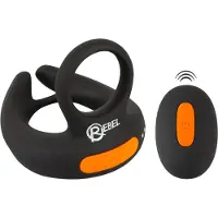 Rebel - anneau pénis vibrant avec stimulateur testicules - silicone noir
