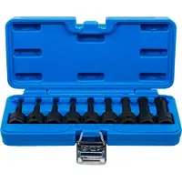Bgs Jeu de douilles à embout de force entraînement carré intérieur 12,5 mm (1/2") profil T (pour Torx) T20 - T70 9pcs - 5480
