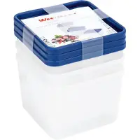 Westmark Boîte de congélation 'Trio' pack de 4, Boîte de conservation, Argent, Bleu, Multicolore