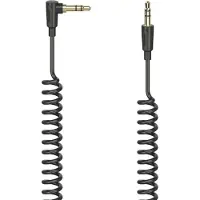 Hama Cordon spiralé, jack mâle 3,5 mm 90 °/conn. mâle, stéréo, 0,75 m