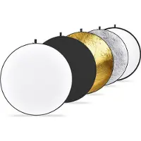 Caruba Écran réflecteur 5 en 1 doré, argenté, noir, blanc et transparent 80 cm