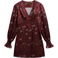 Superdry pour femme. W8012005A Robe Jacquard grenat (M), Casuel, Viscose, Manche longue