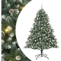 vidaXL Sapin de Noël artificiel Vert 180 cm PVC, plastique et acier