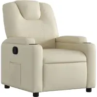 vidaXL Fauteuil relax Crème Similicuir