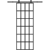 vidaXL Porte coulissante avec ferrure 76x205 cm Verre ESG & aluminium