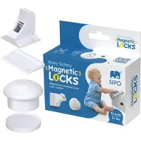 Siso Système de sécurité magnétique pour portes, armoires et tiroirs, 4 pièces,