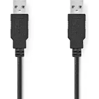 Nedis Câble USB USB 2.0 USB-A Male USB-A Male 480 Mbps Nickelé -