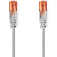 Nedis Câble réseau CAT6 - RJ45 mâle - RJ45 mâle - U/UTP - 30,0 m - Rond - PVC - Gris - Etiquette
