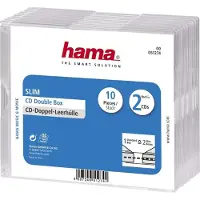 Hama Boétier CD Slim double, lot de 10, Transparent