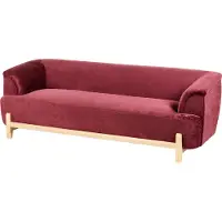 Beliani Ensemble De Salon 5 Places Alnor Tissu Chenille Rouge Bordeaux