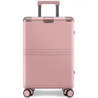 Onyx Hybrid Pro Hand Luggage Suitcase 35 Litres - Polycarbonate recyclé et design sans fermeture éclair - Valise de voyage avec serrure TSA et roues pivotantes - Trolley léger - Candy Pink