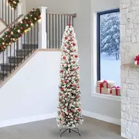 vidaXL Sapin de Noël artificiel Vert 240 cm PVC et acier et plastique