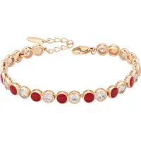 NAEMI Bracelet or / rouge / transparent