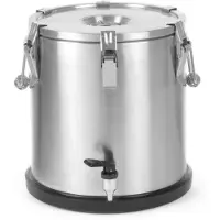 Hendi Conteneur isotherme portable – avec robinet,, Profi Line, 20L, ⌀330x(H)360mm, Distributeur de boissons, Argent