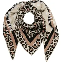 Zwillingsherz Foulard écru / moka / noir / blanc