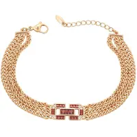 Gaya Bracelet or / rouge carmin