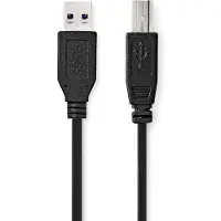 Nedis Câble USB | USB 3.2 Gen 1 | USB-A mâle | USB-B mâle | 5 Gbps | Nickelé | 2.00 m | Rond | PVC | Noir | Boîte
