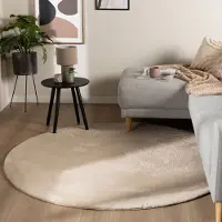 NATURL. Tapis rond à poils courts – Cozy Beige | Ø 100cm | Rond | Pile courte