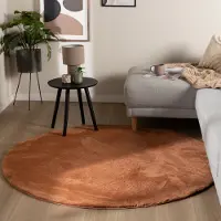 NATURL. Tapis rond à poils courts – Cozy Terracotta | Ø 150cm | Rond | Pile courte