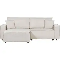 Beliani Canapé D'angle À Droite En Tissu Beige Avec Rangement Karila