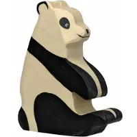 Holztiger Figurine en bois - Panda assis - Peint à la main - Pour enfant à partir de 3 ans