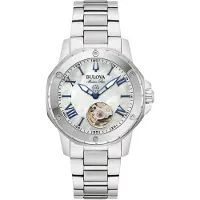Bulova Automatic watch 96L326 silver siliver strappy, Argent, (35 mm)