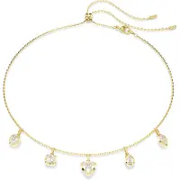 Swarovski Collier Imber, Tailles Variées, Blanc, Placage De Ton Or
