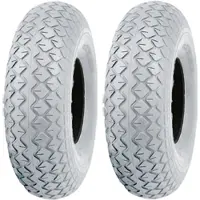Parnells 2.80/2.50-4 Grey Mobility Scooter Tyres Block Pneumatic Non Marking (Set of 2)