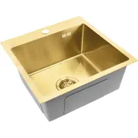 REA Évier En Acier Leo 40 Brush Gold sans robinet de cuisine