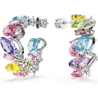 Swarovski Boucles d'oreilles 'Gema' bleu clair / jaune foncé / pitaya / argent