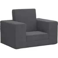 vidaXL Canapé-lit pour enfants Anthracite Peluche douce