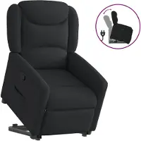 vidaXL Fauteuil relax avec releveur Noir Tissu