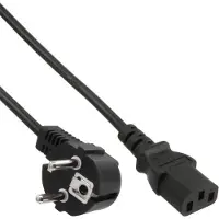 DeLOCK Netzkabel PC Schutzkontaktstecker CEE 7/7 90° gewinke (2 m), Câble d'alimentation, Noir