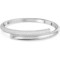 Swarovski Bracelet-Jonc Dextera, Fermoir Magnétique, Blanc, Métal Rhodié