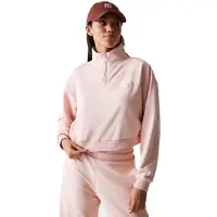 New Era Mlb Tonal Crop New York Yankees Half Zip Sweatshirt Rose M Femme