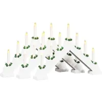 vidaXL , ensemble de 3 supports à bougies de Noël, 7 LED, lumière blanche chaude
