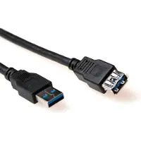 ACT Advanced Cable Technology USB 3.0 m/f 2m 2m USB A USB A Mâle Femelle Noir Câble USB (2 m, USB 3.2 Gen 1)