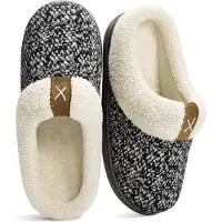 Comfeet Chaussons Dames - Chaussons - Taille 40/41 - Noir/Gris - Antidérapant -